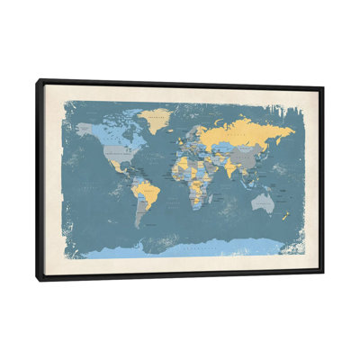 " Retro Political Map Of The World II " by Michael Tompsett Graphic Art