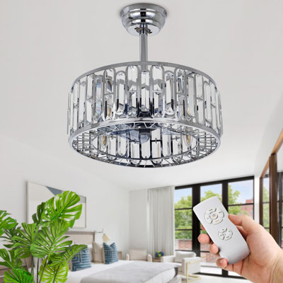 Ventilateur de plafond à cage à 5 pales 18 "avec télécommande 