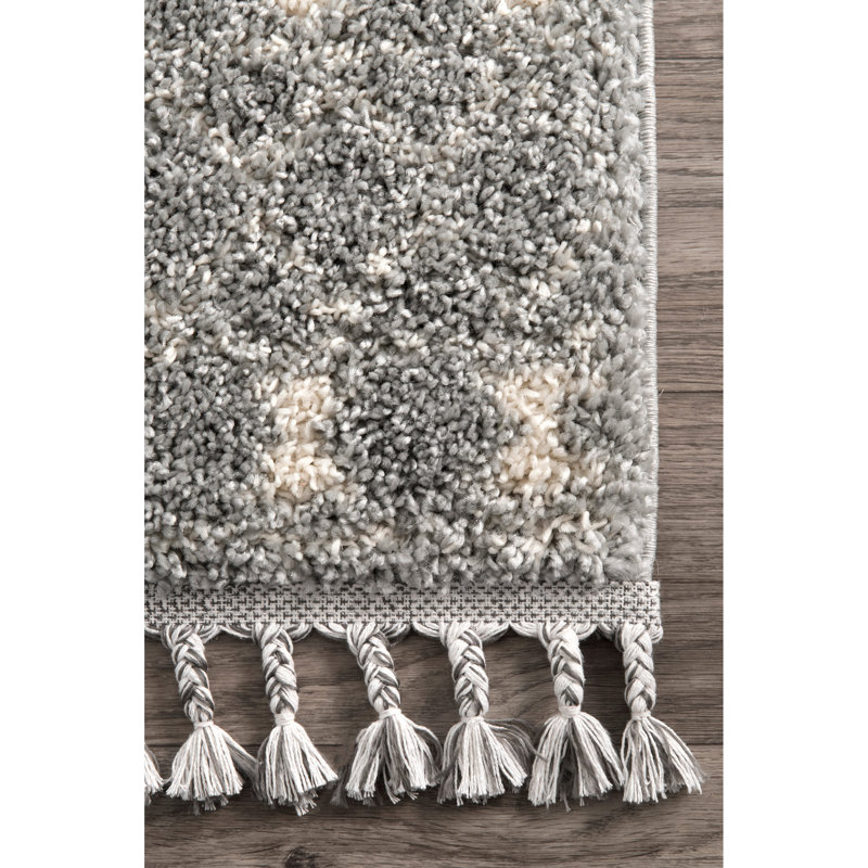 Tapis argent de style Sud-Ouest Croxley, Rectangle 3 pi x 5 pi