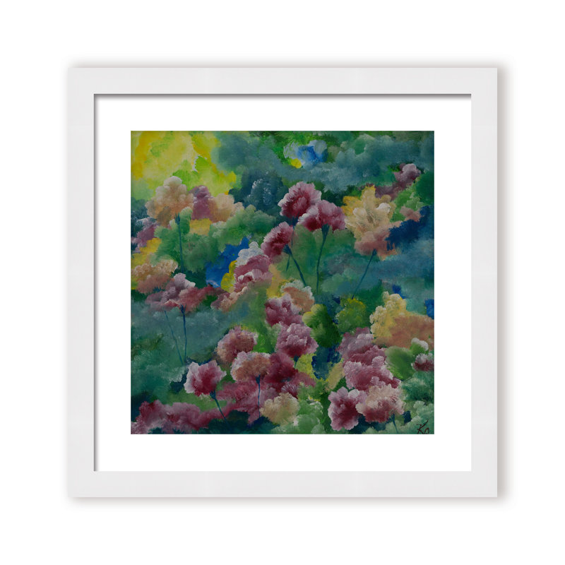 Nature Inspired "Petals of Spring" Canvas Wall Art By , 30" H x 30" W, Framed Matted Print, Gold