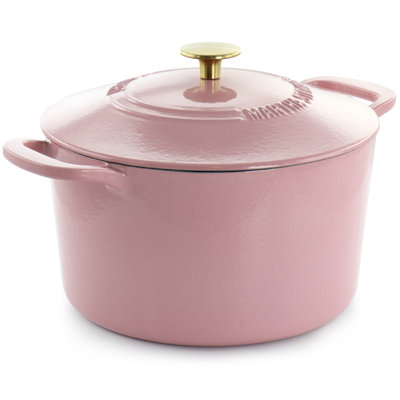 Martha Stewart 7 Quart Enameled Cast Iron Dutch Oven With Lid In Yellow Ombre