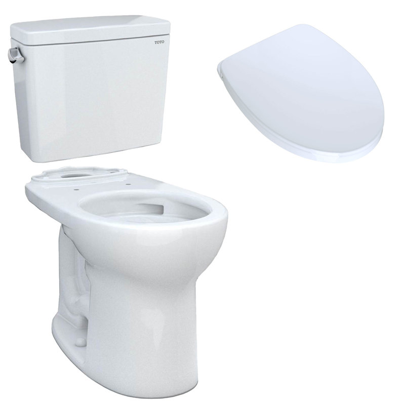 Drake® 1.6 GPF Elongated Two-Piece Toilet (Seat Not Included), Cotton