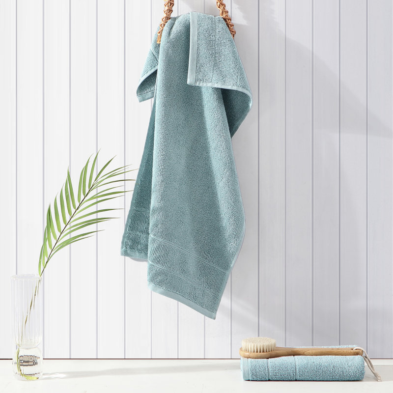 Tommy Bahama Island Retreat 6 Piece Solid Cotton Towel Set, Pastel Blue