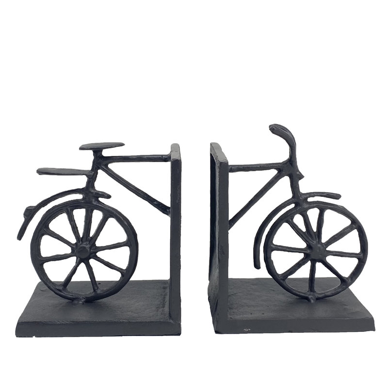 BICYCLE Iron Book Ends 13cm, Mocha