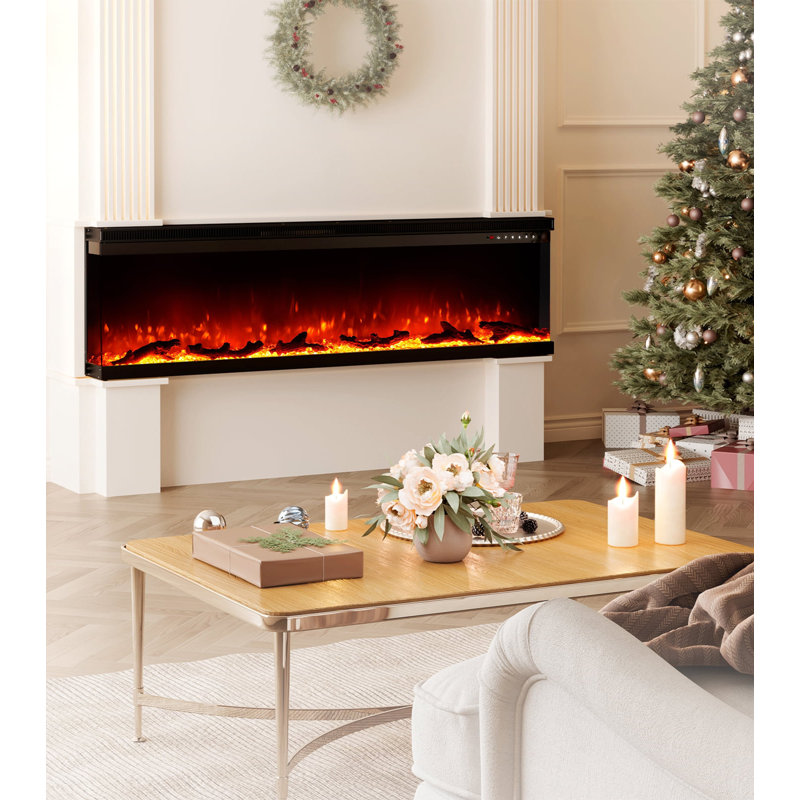 France Belfry 3-Sided Electric Fireplace Heating 1800W, 44cm H x 153cm W x 20cm D