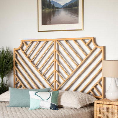 Tête de lit grand format en rotin brun naturel Braithe, H 32,53 po x l 63,53 po x P 1,8 po