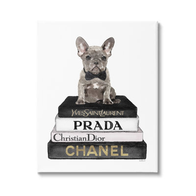 " French Bulldog Pet Fashion Apparel Bookstack " by Amanda Greenwood