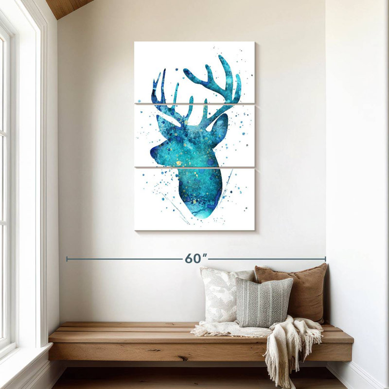 Brampt Turquoise Deer, 45" H x 28" W