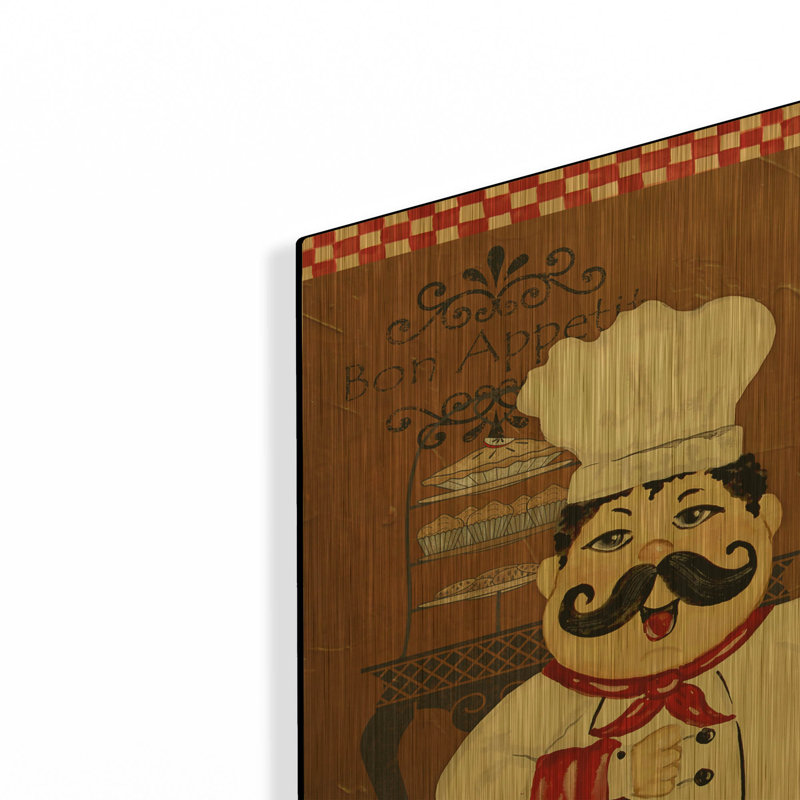 «Italian Chefs C» par Jean Plout, art mural en métal doré, 36 po x 24 po, 36"x24"
