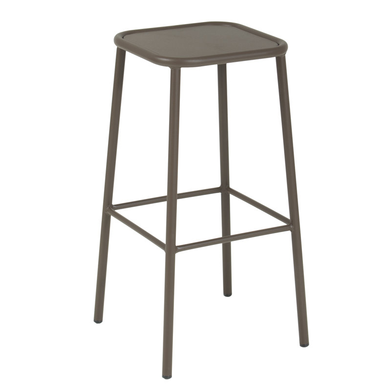 Shel Steel Outdoor Stool, Chocolate
