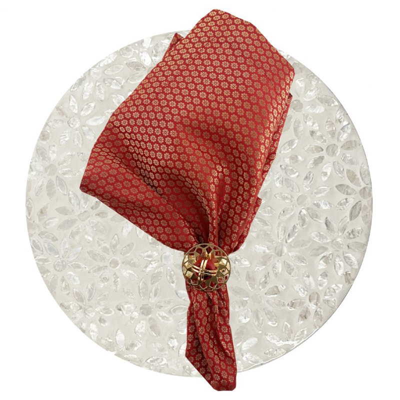 Poppy Napkin, Red/Gold