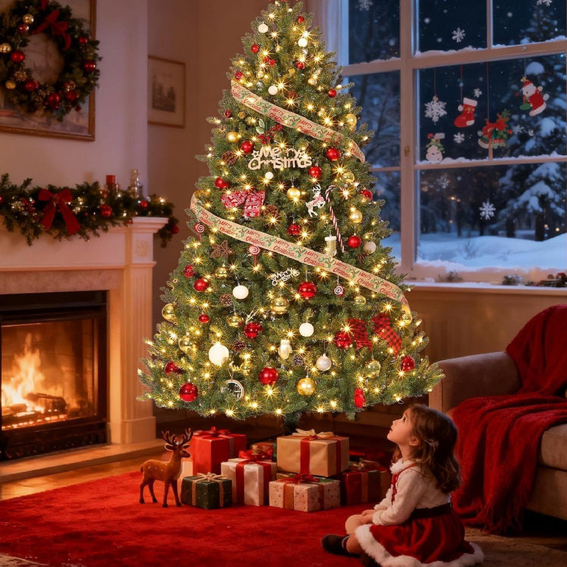Lighted Artificial Christmas Tree, 135cm H 