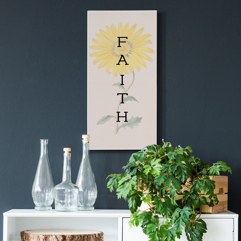 Faith - art textuel sur toile tendue, H 16 po x l 8 po x P 1 po