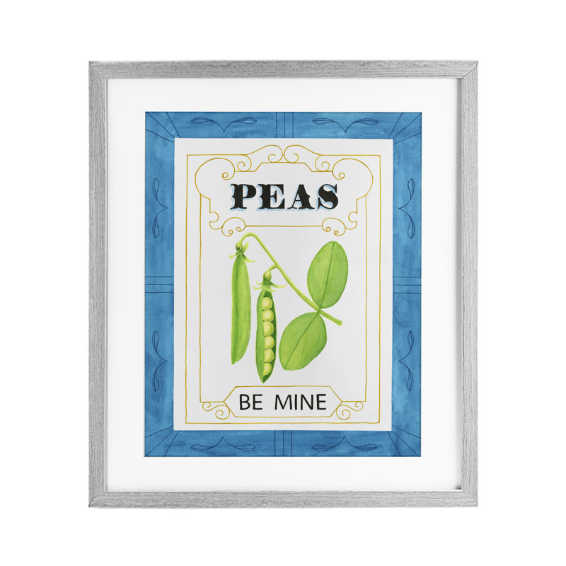 «Peas Be Mine Pun», reproduction encadrée sous verre, conception de Lara Beeston, Cadre de ferme gris, H 21 po x l 17 po