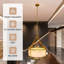 Luminaire suspendu tambour moderne 24 po avec chaîne réglable, lustre en tissu
