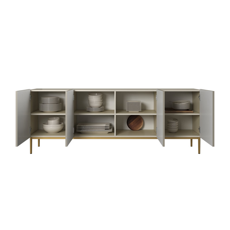 Sideboard 200 4D, Cream/Gold