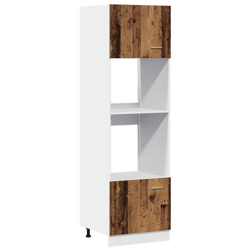 Microwave Cabinet Lyon 60x57x207 cm Engineered Wood, Old Wood