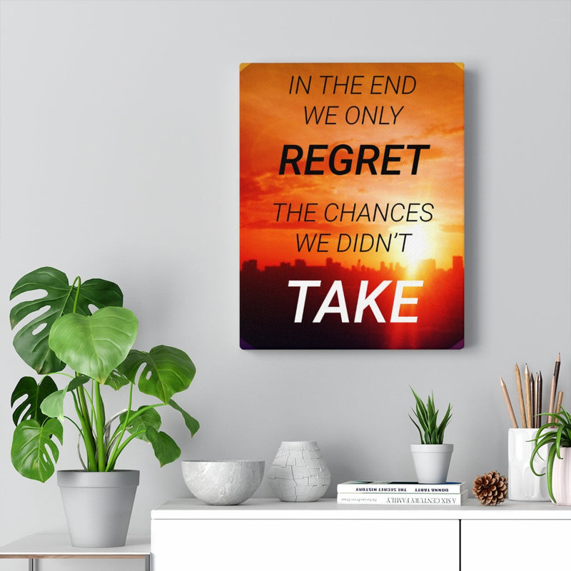 In The End We Only Regret - Wrapped Canvas Print, 36cm H x 28cm W