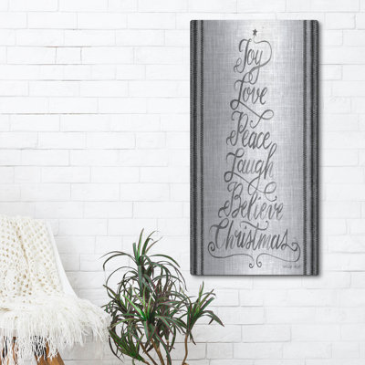 «Christmas Word Tree» par Cindy Jacobs, art mural en métal de luxe, 24 po x 48 po
