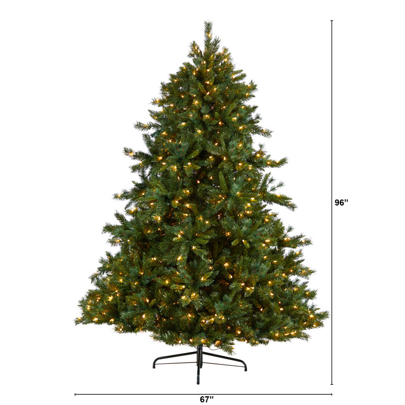 Lighted Artificial Pine Christmas Tree, 8' H