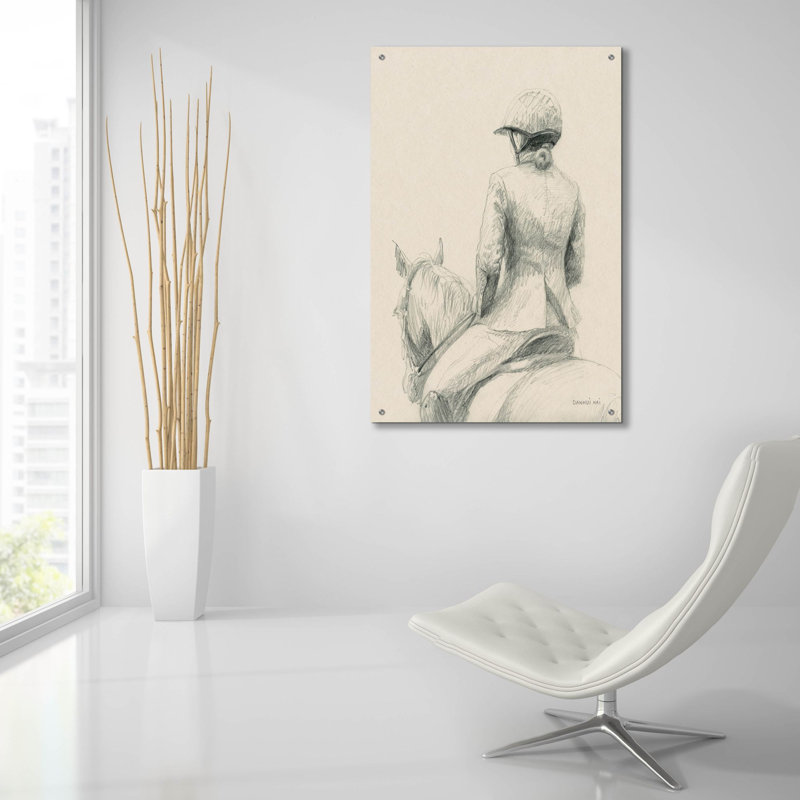 «English Rider 2» par Danhui Nai, art mural en verre acrylique, H 36 po x l 24 po x P 0,2 po