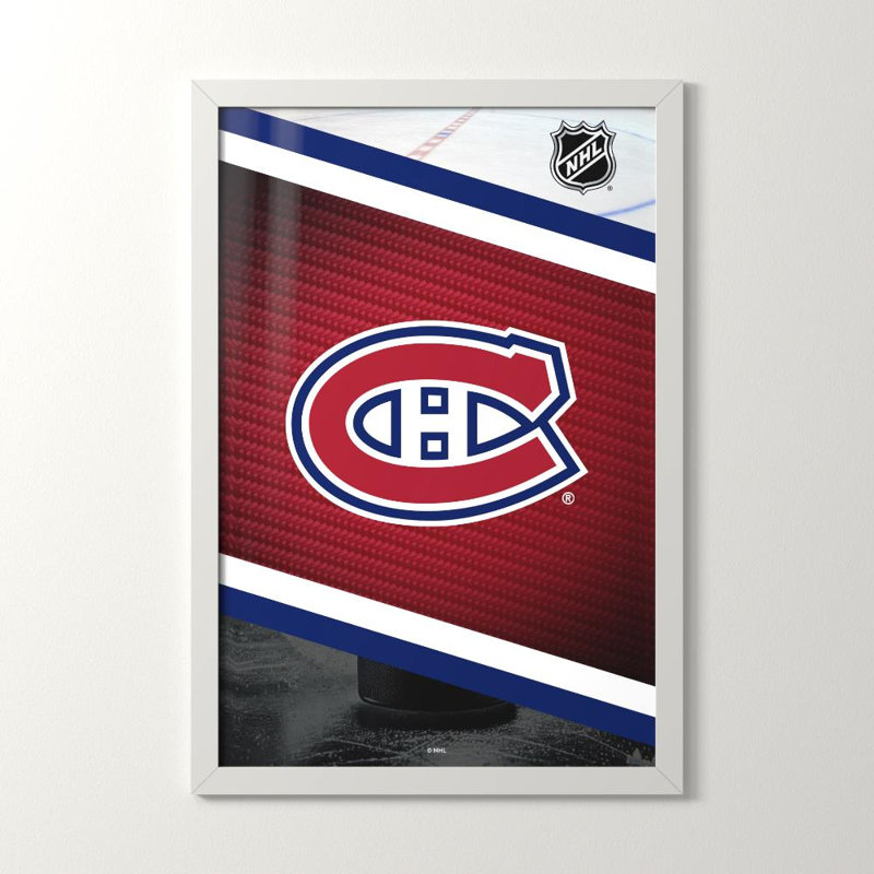 Art mural des Canadiens de Montréal (LNH), H 48 po x l 32 po, Framed Acrylic, Blanc