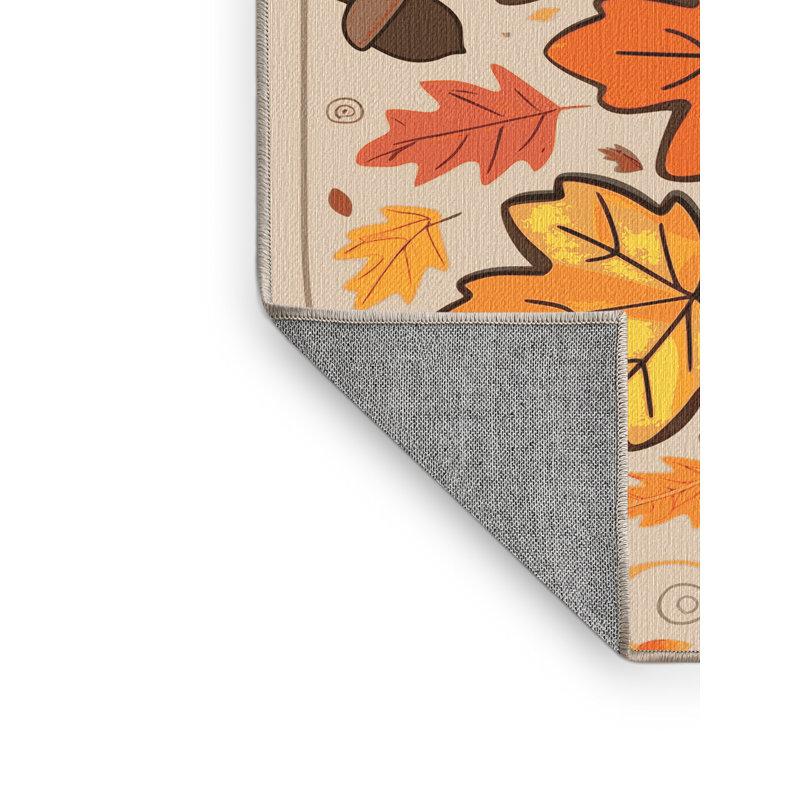 East Urban Home Washable Thanksgiving Fall Season Holiday Rug, Rectangle 3' x 5'