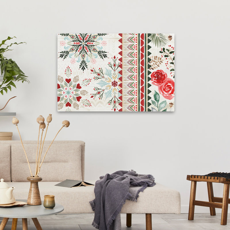 Winter Moment II - Acorns Arrows, art bohème bleu, H 24 po x l 36 po