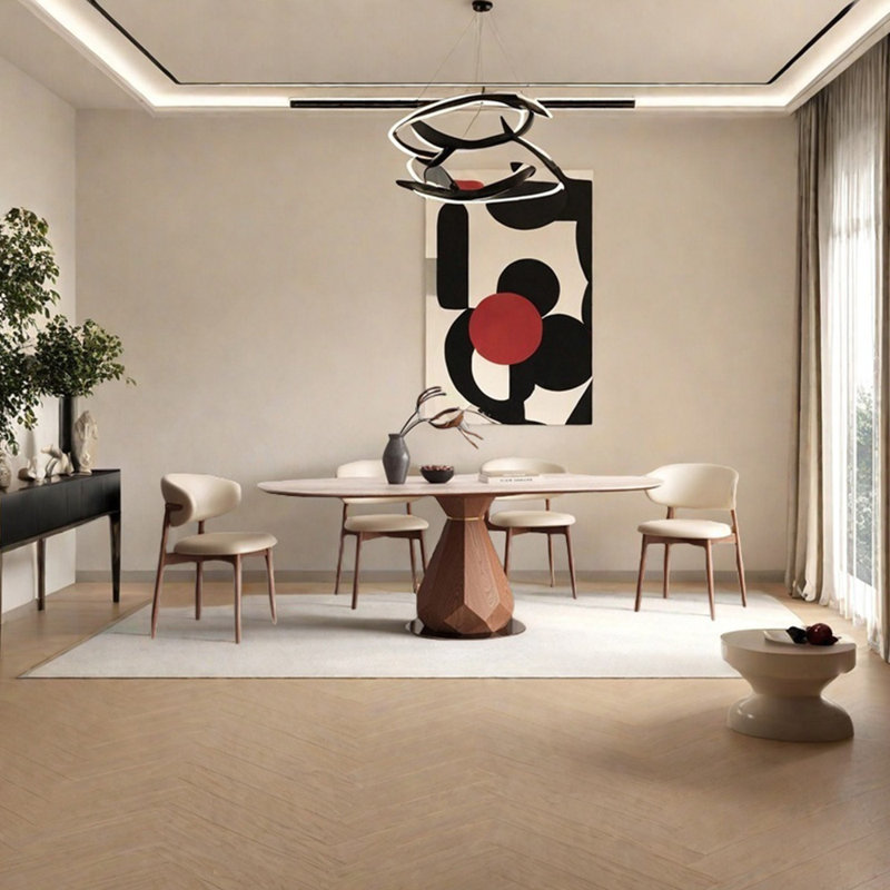 Ensemble de table de salle à manger Graceful, Brun clair / gris argent, H 29,53 po x L 55,12 po x l 31,5 po
