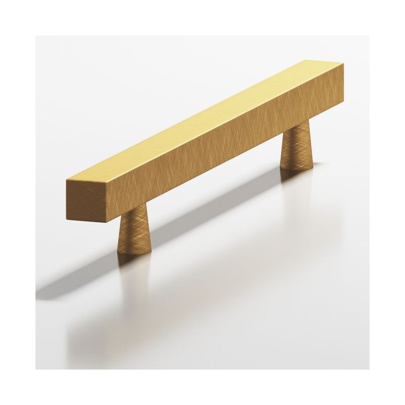 Poignées barres, Laiton délavé, 3"