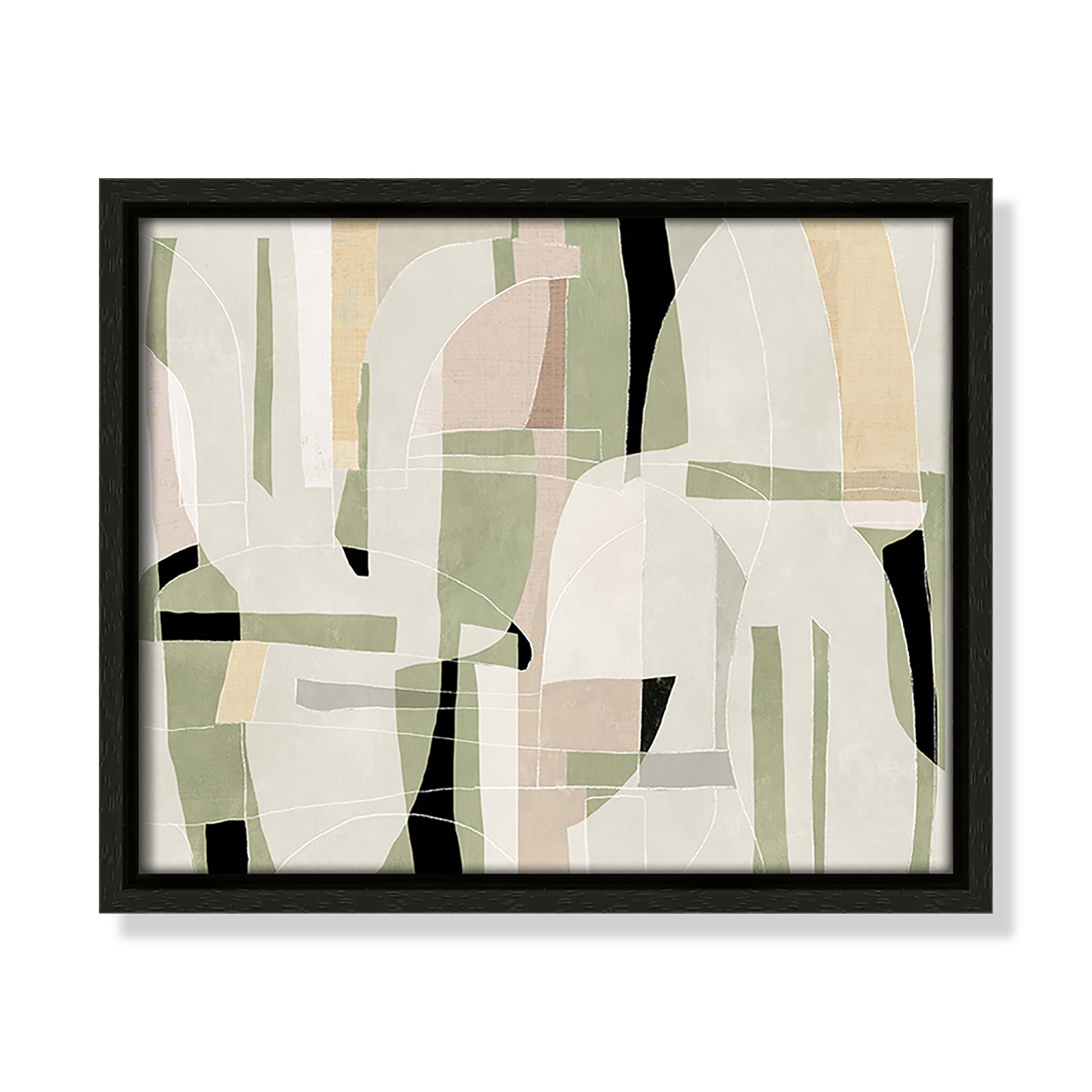 Sunny Barcelona - Floater Frame Canvas, 11.5" W x 9.5" H, Espresso
