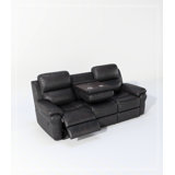 Breathable Fabric Power Reclining Sofa with Drop Down Table,USB Button and Wireless Charger