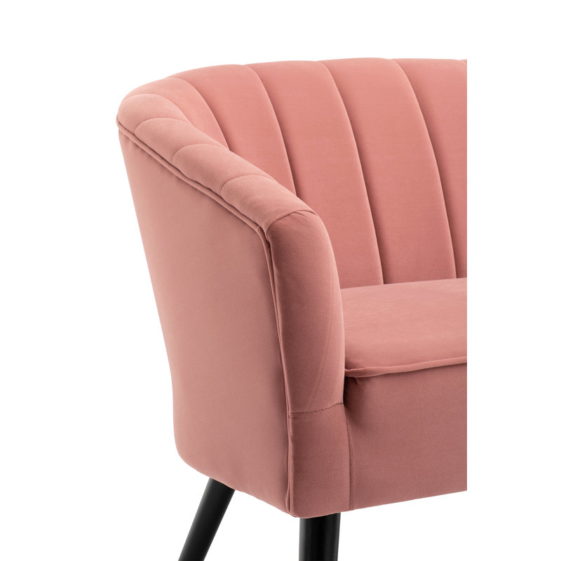 Thaddeus 2 Seater Velvet Loveseat, Pink