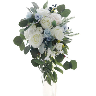 Bridal Bouquets For Bride, Artificial Flowers Bridal Bouquet Cascading Wedding Bouquets For Bride For Wedding Ceremony And Anniversary