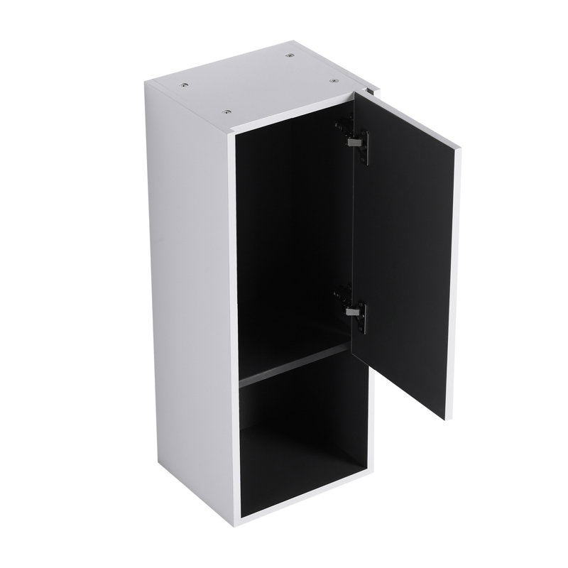 Armoire latérale de salle de bain 12 po, portes à fermeture douce, conception à fixation flottante (emballage KD), Blanc