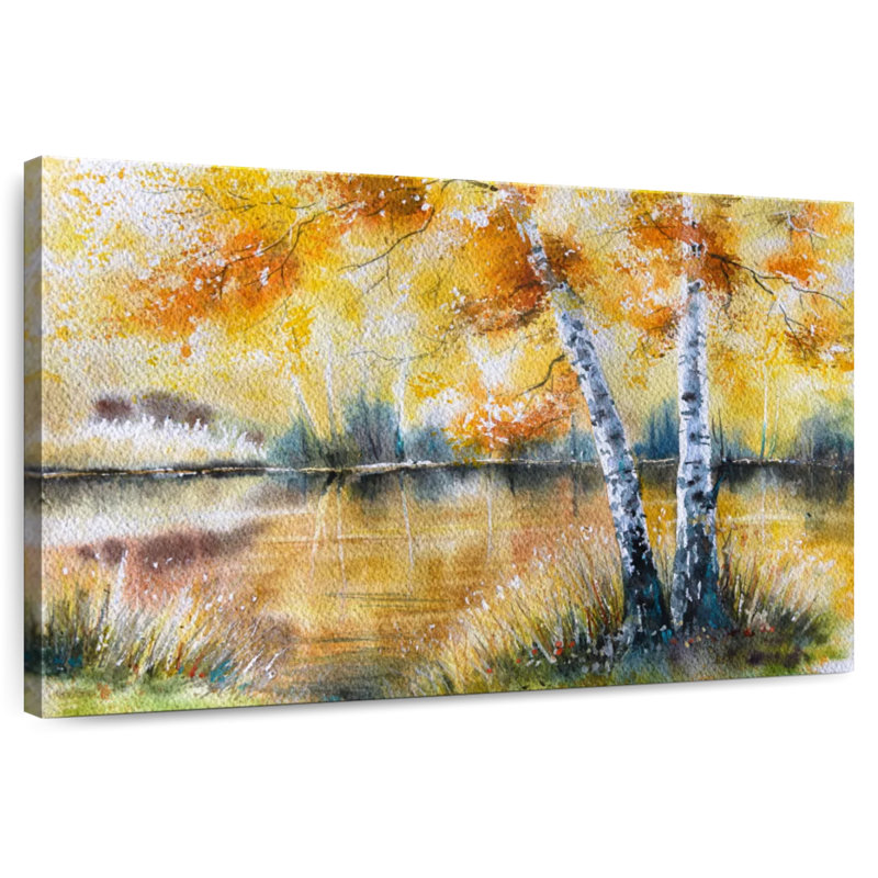 Bouleaux Alvord Golden Lakeside, H 32 po x l 48 po