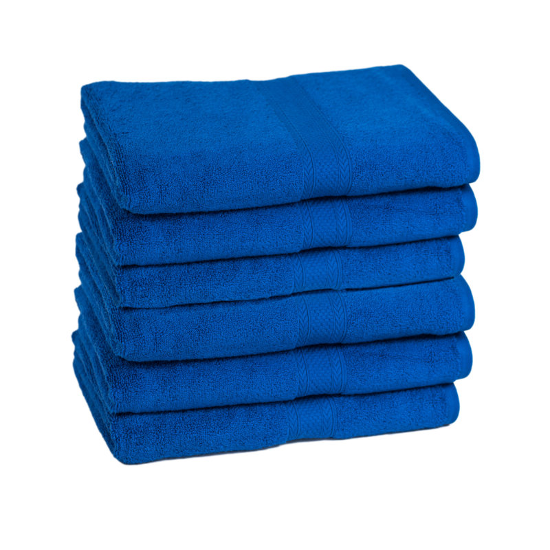 Ensemble de draps de bain 6 pièces 100% coton, Bleu royal