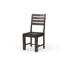 Set of Two Brown Solid Wood Ladder Back Dining Side Chairs