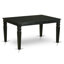 Ensemble de salle à manger 7 pièces composé d'une table de salle à manger rectangulaire avec feuille papillon et 6 chaises rembourrées en tissu de couleur noire, noir-825924028-825924029