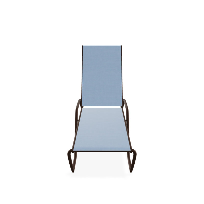Outdoor Rust-Resistant Metal Chaise Lounge, Textured Kona, Sky 42D