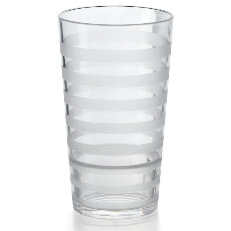 Gobelet bas en plastique opaque à rayures incassables Or bis, Transparent, 12, 12