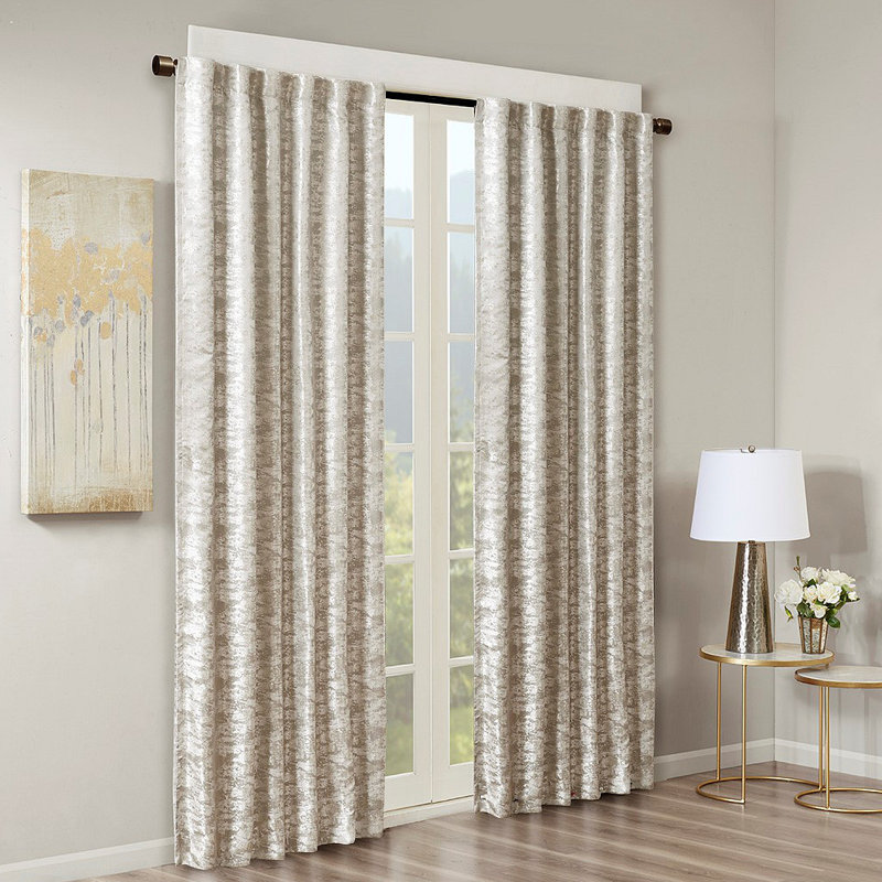 Rideau occultant avec passe-tringle Jacquard, Doré, L 50,05 po x L 84,05 po