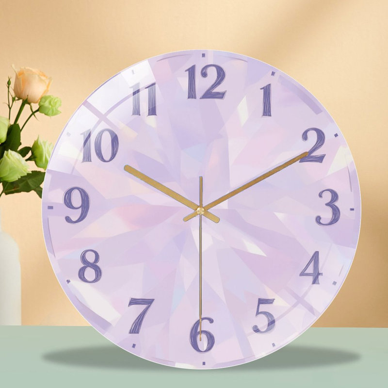 Horloge murale lavande à facettes 12 po