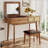 43.3" Classic Wood Makeup Vanity Set with Flip-top Mirror and Stool,Dressing Table with Three Drawers and Storage Space