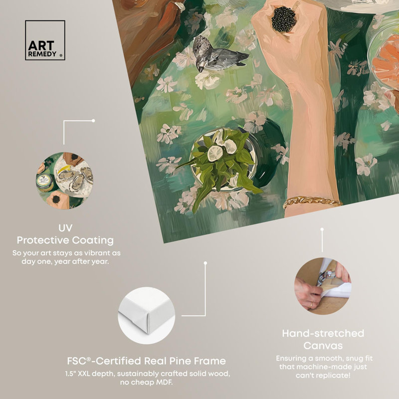 Impression sur toile «Oyster Social» par Art Remedy, H 24 po x l 20 po, Toile tendue avec châssis