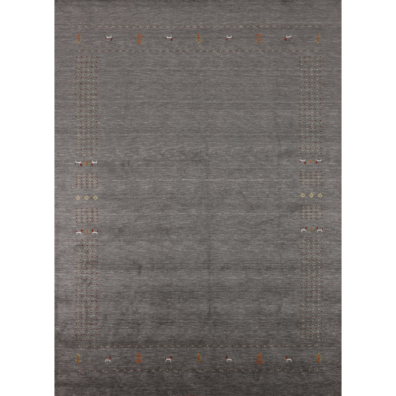 Tapis oriental tribal gris Gabbeh 8