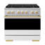 Zline 36 in. Marino Dual Fuel Range with 6 Burner DuoPro Cooktop & Convection Oven w/ White Door-878617564-878617567