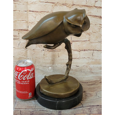 Ablie Modern Art Abstract Owl Bird Sculpture Statue Figure On Marble Base 10 Inches X 10 Inches