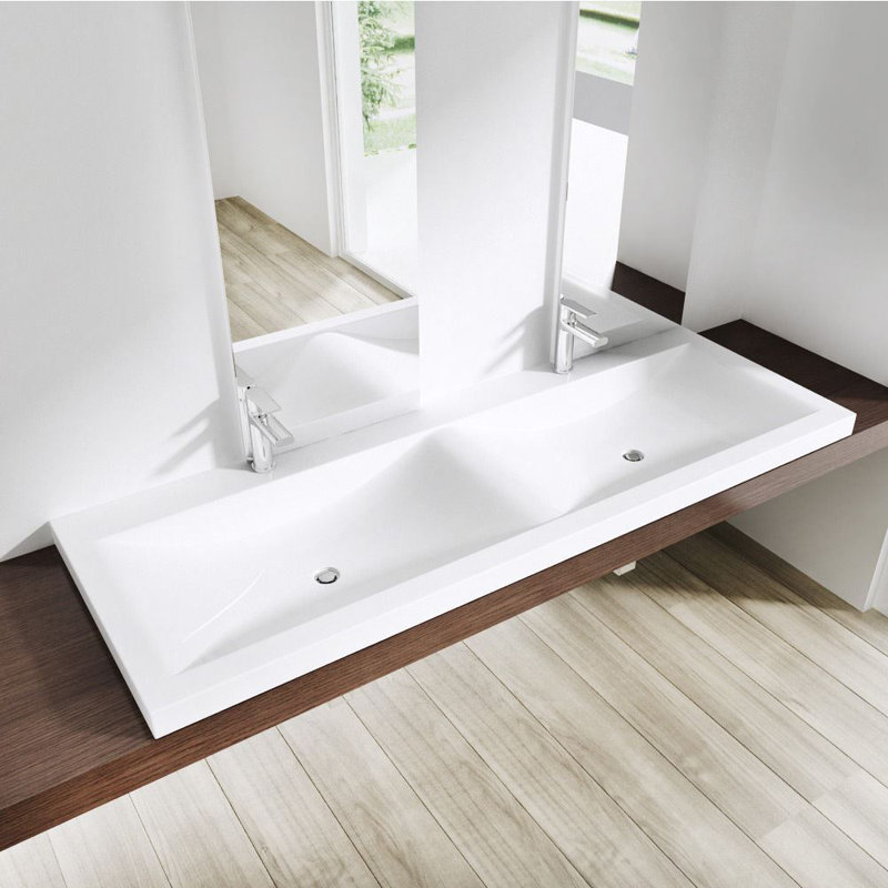Durovin Bathrooms 480mm L x 1200mm W Natural Engineered Stone Rectangular Sink