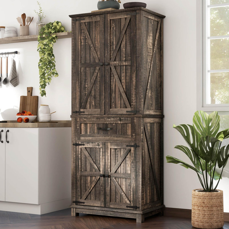 Armoire de cuisine 72 po, Chêne rustique foncé